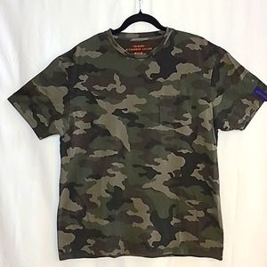 Colours By Alexander Julian Stretch Knit Front Pocket Camo Tee Men's Size Large